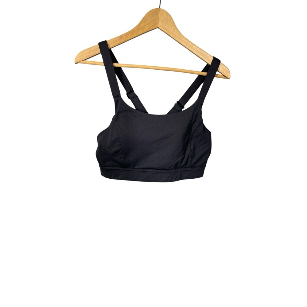 Zella Black Strappy Sports Bra Pull On Style Stretch Women's Size Large
